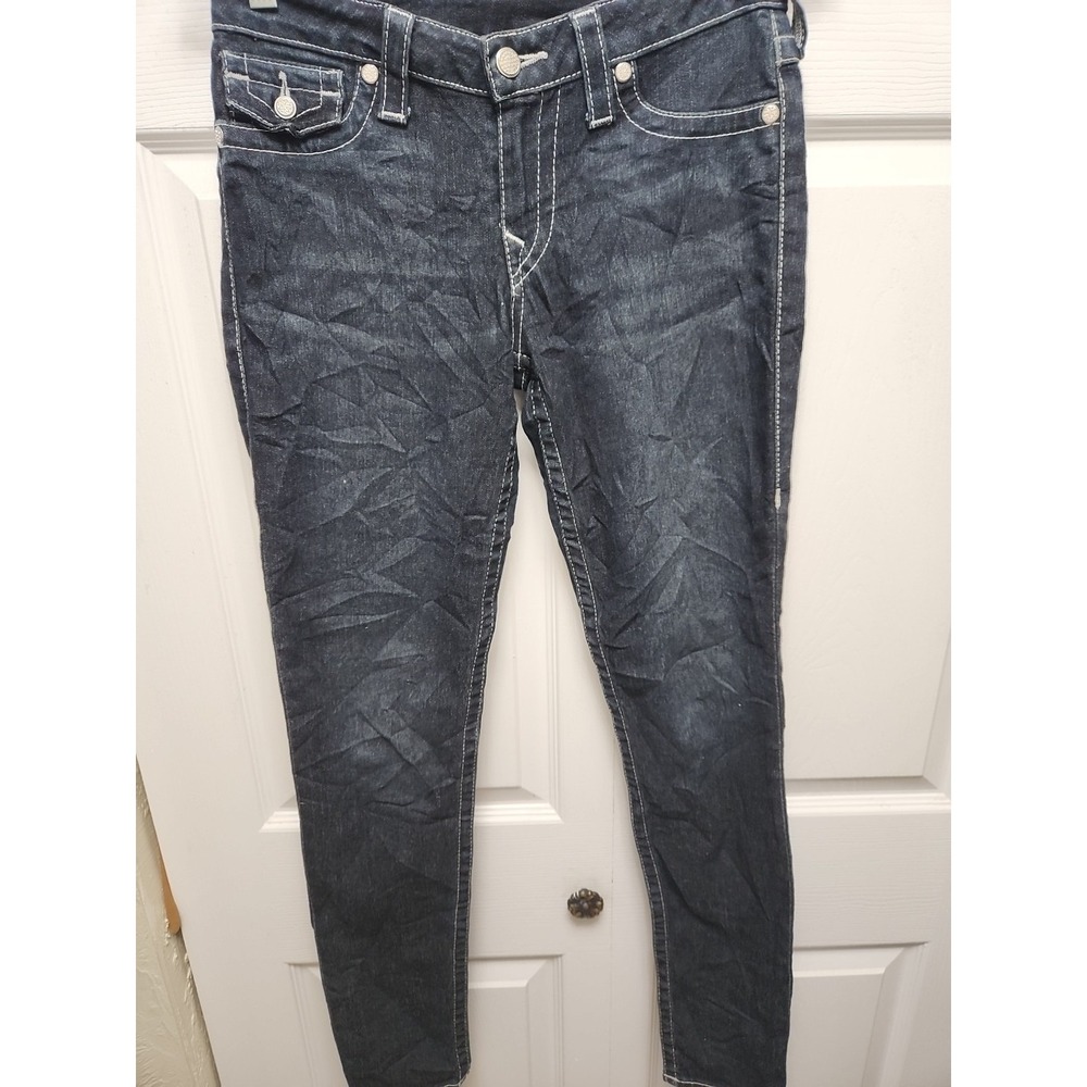 True Religion World Tour High Rise Legging Embellished Pockets Women's Size 27